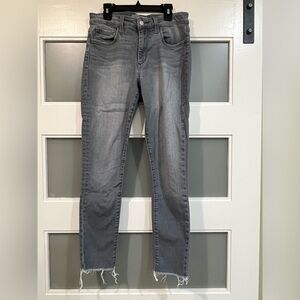 Joe’s jeans gray 28 distressed hem frayed